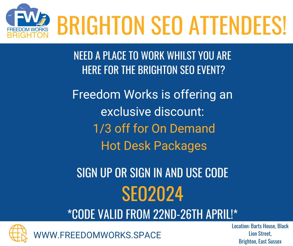 Brighton SEO Event – Hotdesking Opportunity