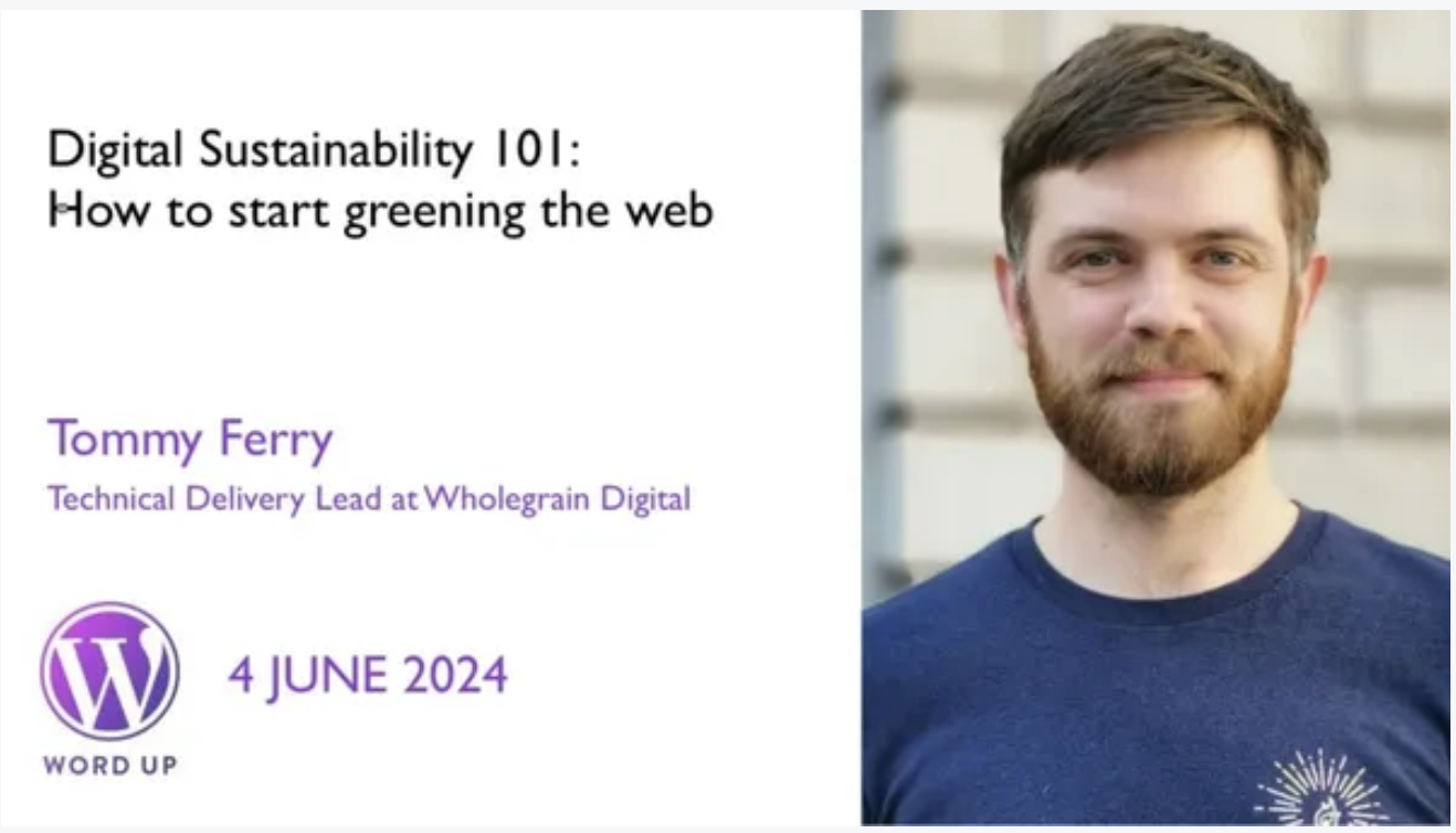 WordUp Brighton June | Digital Sustainability 101: How to start greening the web